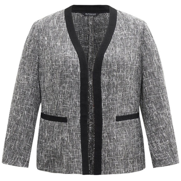 BloomChic Tweed Contrast Trim Pocket Tweed Blazer us size 12 - Picture 8 of 9